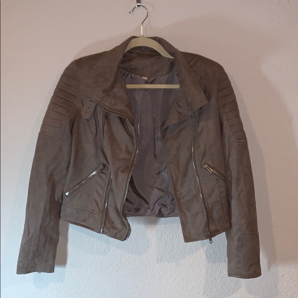 Beige suede jacket size small